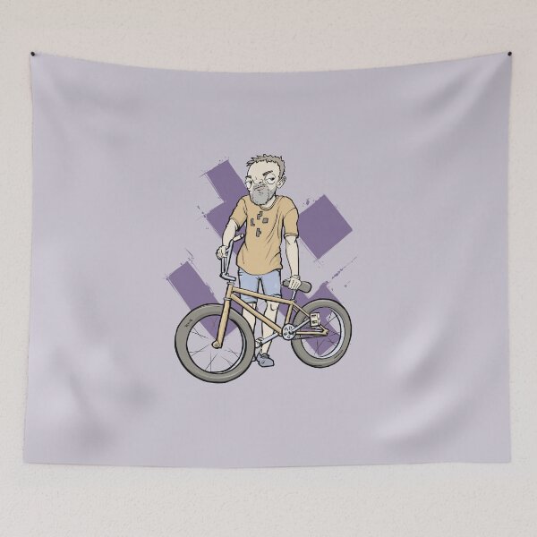 Item preview, Cool man with bike designed and sold by motylanoga.