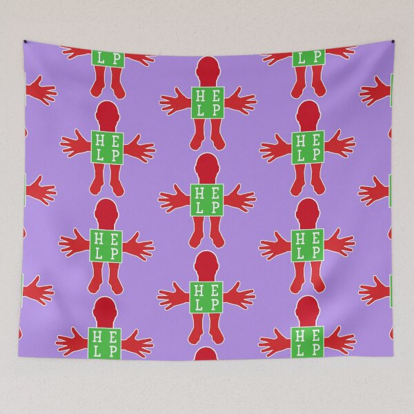 Item preview, Human figure - HELP - Red and light green colors - Slab font designed and sold by RainbowWordLand.