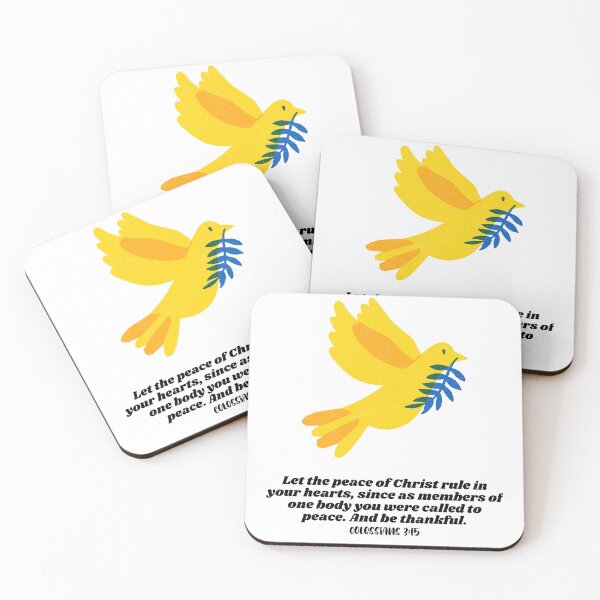 Item preview, Our love to Ukrain, peace dove - Bible Text Colossians 3:15 designed and sold by Mechanical-Artt.