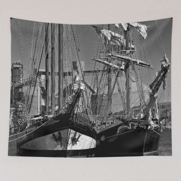 Item preview, Tall Ships in Monochrome - Square Crop designed and sold by Violaman.