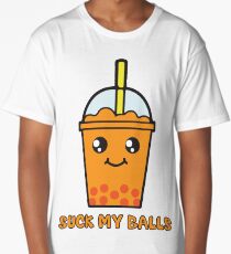 Suck My Balls - Funny Bubble Tea (Orange) Long T-Shirt