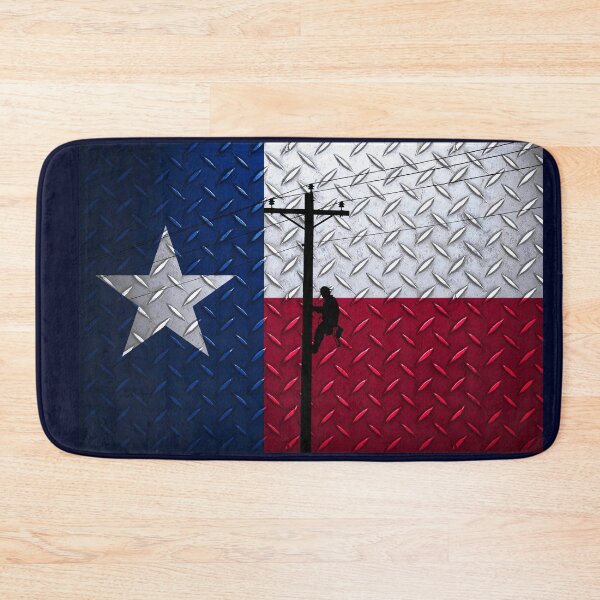 Item preview, Lineman with Diamond Plated Texas Flag designed and sold by Ken Macune.