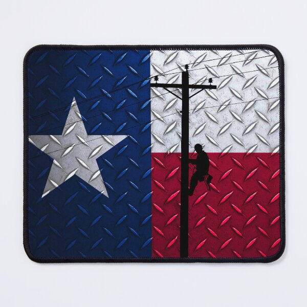 Item preview, Lineman with Diamond Plated Texas Flag designed and sold by Ken Macune.