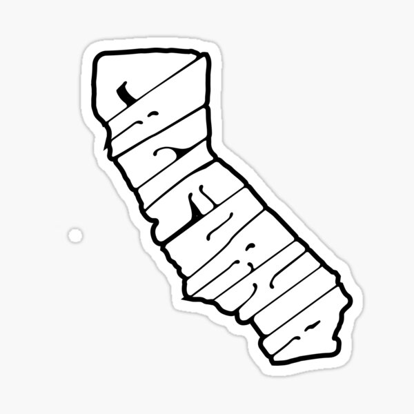 "california (white on black)" Sticker for Sale by charlottecarr