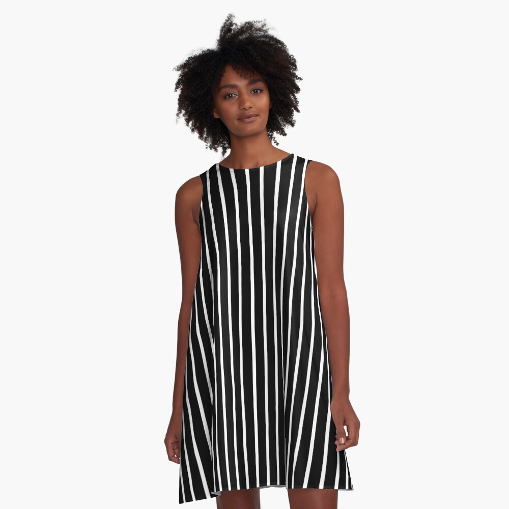 black and white lining dress
