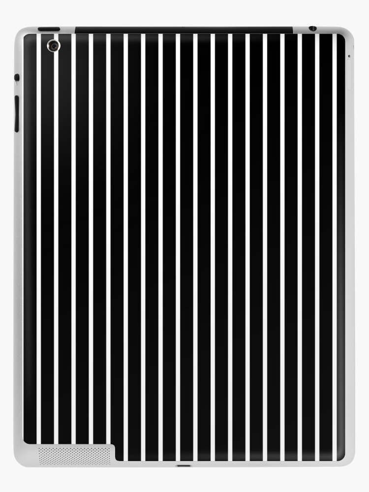 BLACK BACKGROUND WHITE THIN STRIPE iPad Case & Skin for Sale by Yanwun