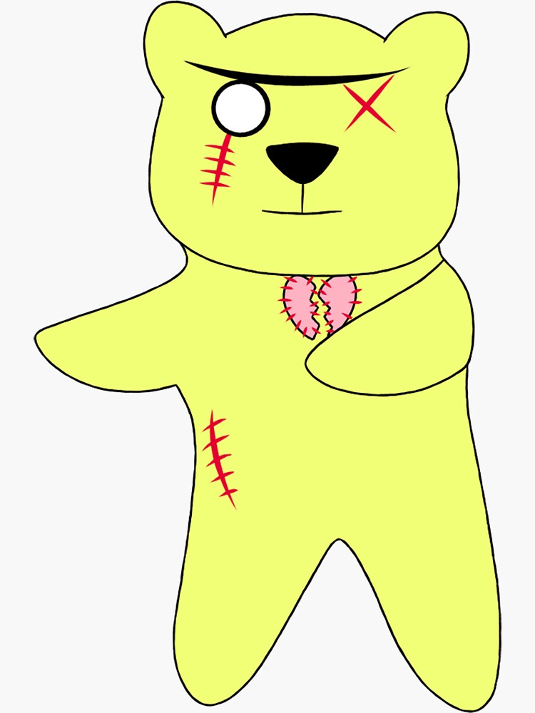 "Psycho Teddy" Sticker for Sale by NuclearPalette | Redbubble