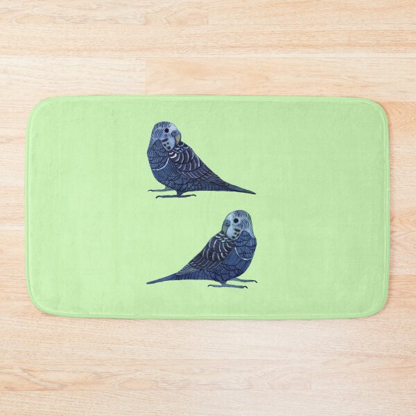 Item preview, Abstract Geometric Blue Budgie Pair designed and sold by RadiantMedia.