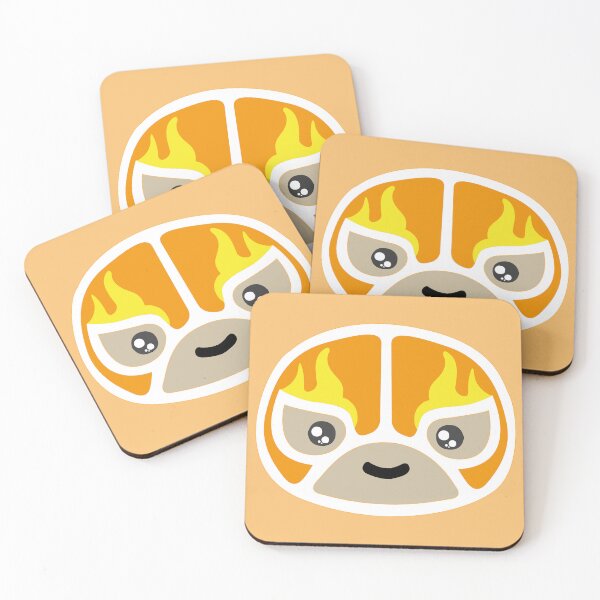 Item preview, Cute mexican masked wrestler kawaii cartoon orange fire wrestling merch designed and sold by T-Mex.