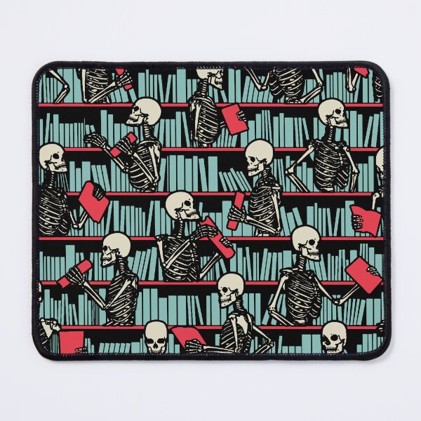 Item preview, Bookish Public Library Skeleton Goth Librarian Books Pattern designed and sold by GrandeDuc.