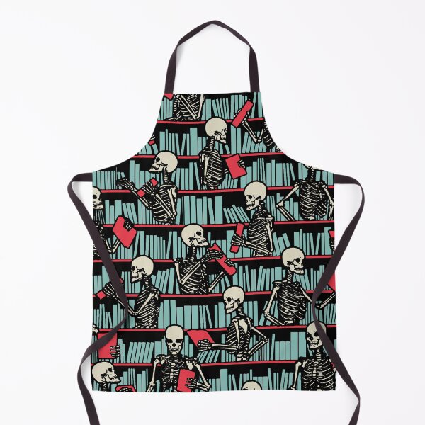 Item preview, Bookish Public Library Skeleton Goth Librarian Books Pattern designed and sold by GrandeDuc.