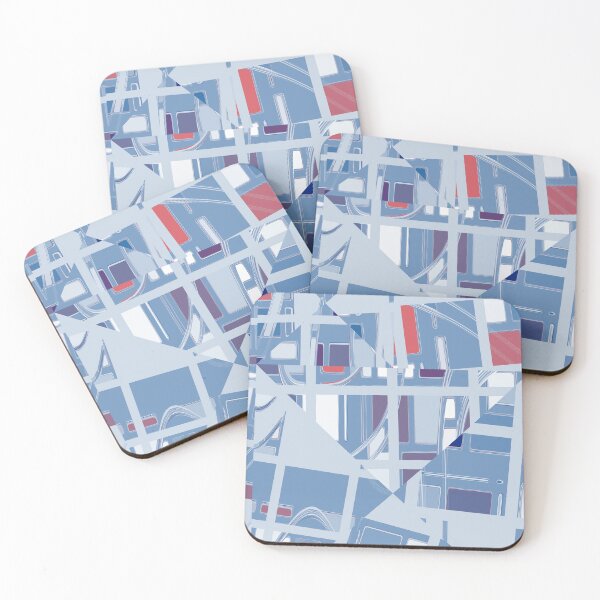Item preview, Light Blue and Gray Complex Geometric Collage designed and sold by Gingezel.