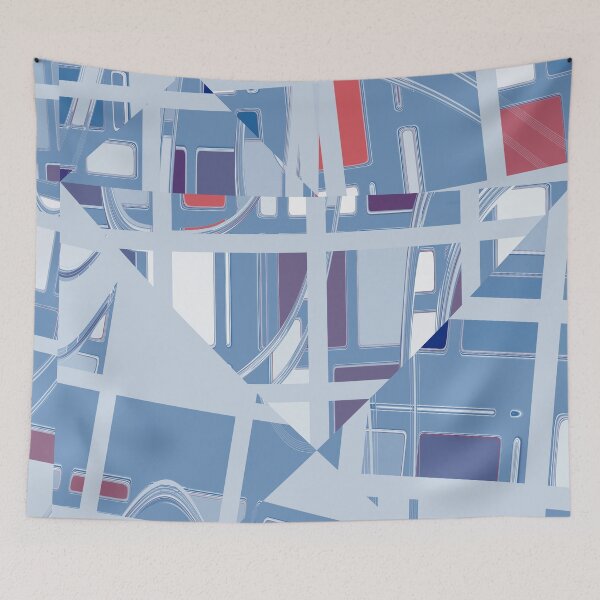 Item preview, Light Blue and Gray Complex Geometric Collage designed and sold by Gingezel.