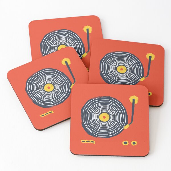 Item preview, Retro Vinyl Record Deck design - Orange/Yellow designed and sold by StudioWibblee.