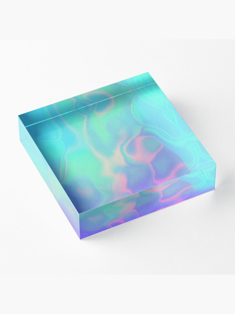 Alternate view of Rainbow Sea Holographic Iridescence Acrylic Block