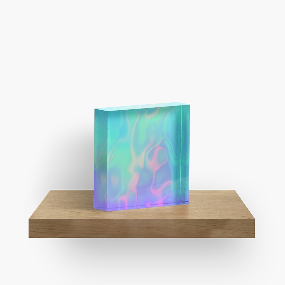 Rainbow Sea Holographic Iridescence Acrylic Block