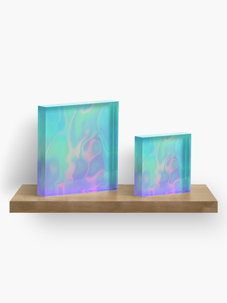 Alternate view of Rainbow Sea Holographic Iridescence Acrylic Block