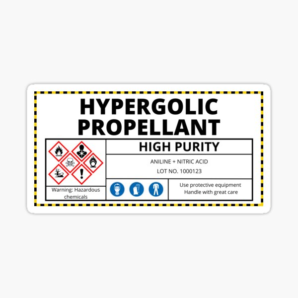 Item preview, Hyperolic propellant label designed and sold by flight-apparel.
