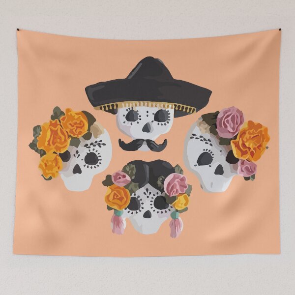 Item preview, Charro mexican kawaii cute sugar skull mexican style marigold cempasúchil designed and sold by T-Mex.