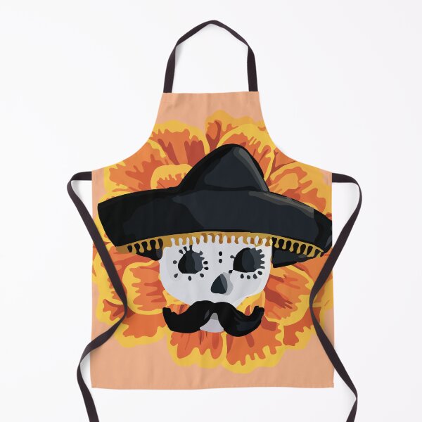Item preview, Charro mexican kawaii cute sugar skull mexican style cempasúchil mustache mexican sombrero skeleton designed and sold by T-Mex.