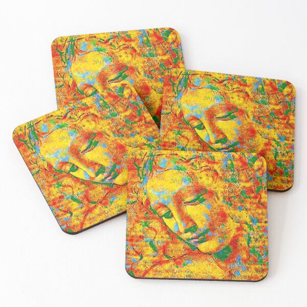 Item preview, La Scapigliata, 'The Lady with Dishevelled Hair', by Leonardo da Vinci - warm colorful effect designed and sold by NickoPrints.