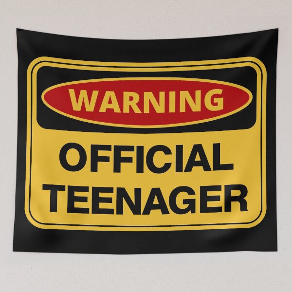 Item preview, Warning Official Teenager - Human Warning Label designed and sold by TeeBeesDesign.
