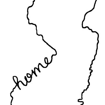 Artwork thumbnail, New Jersey Home State Outline by jamiemaher15