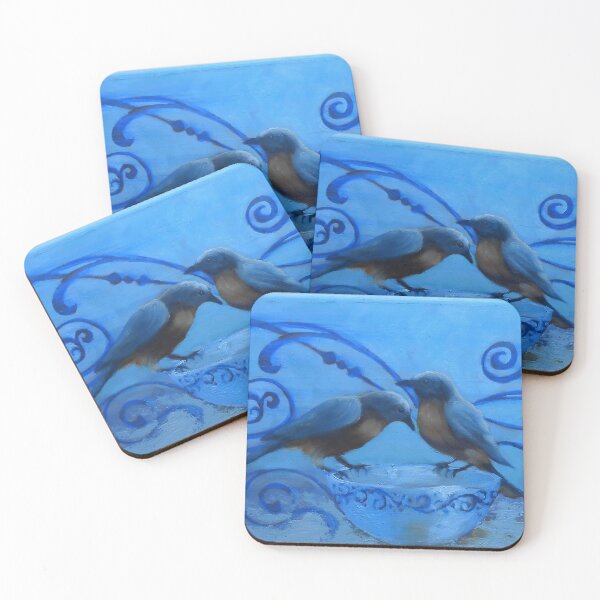 Item preview, Blue Birds and Spirals designed and sold by GileadArt.