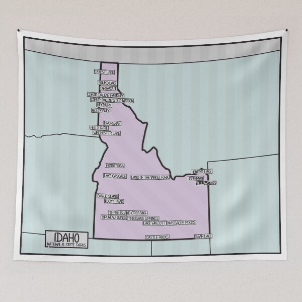 Item preview, Idaho National and State Parks Map designed and sold by FinlayMcNevin.