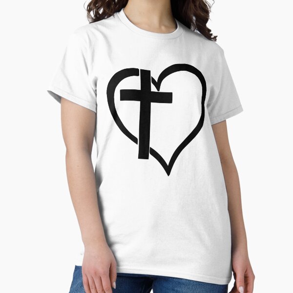 Vista previa del artículo con la obra «Cruz | fe cristiana | Corazón», diseñado y vendido por NobleForte.