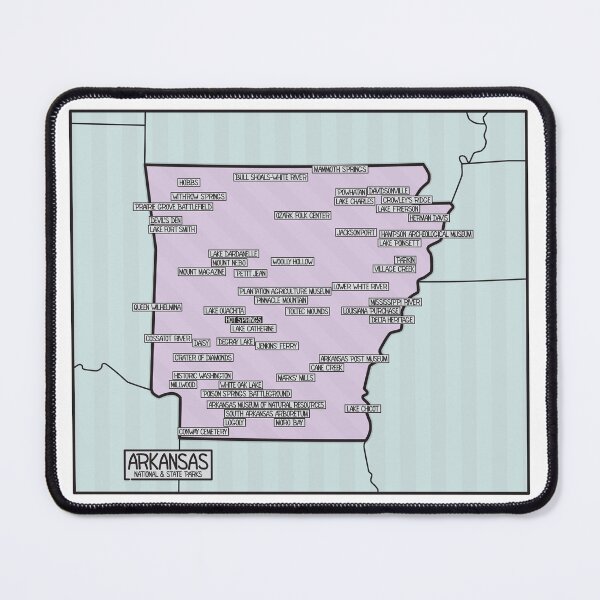 Item preview, Arkansas National and State Parks Map designed and sold by FinlayMcNevin.