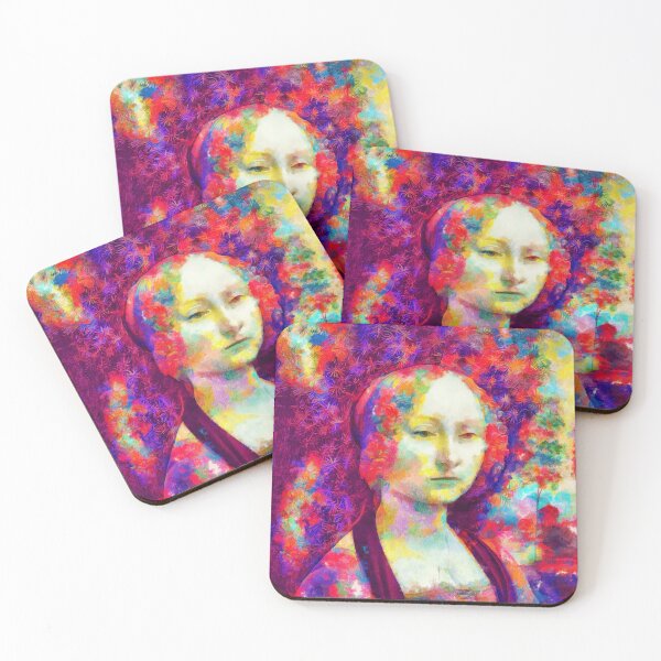 Item preview, Ginevra de' Benci by Leonardo da Vinci - colorful digital recreation designed and sold by NickoPrints.