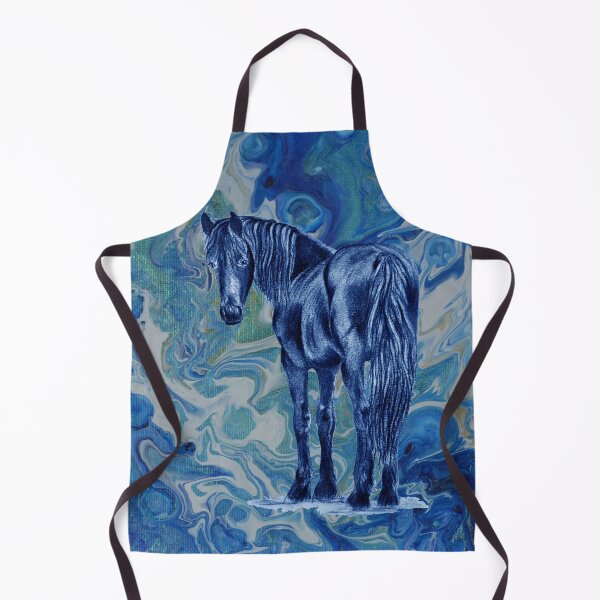 Item preview, Friesian horse - blue colorized version on fluid paint background 8 designed and sold by SylvieG18.