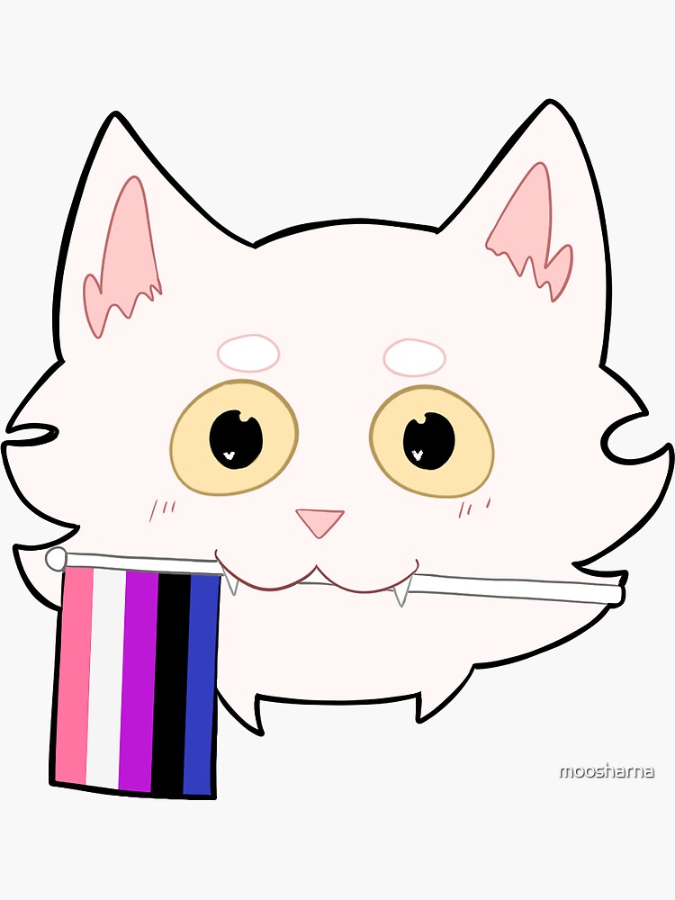 Cat With The Genderfluid Pride Flag Sticker For Sale By Moosharna Redbubble 1769