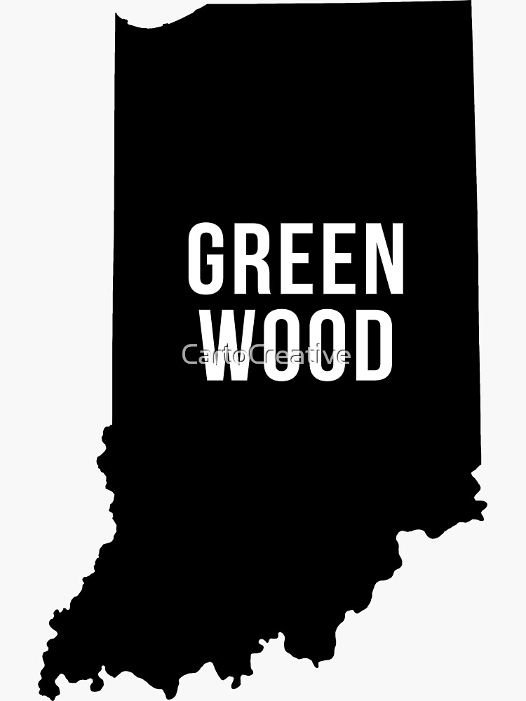 "Greenwood, Indiana Silhouette" Sticker for Sale by CartoCreative