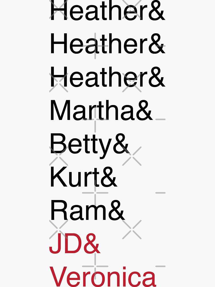 "Heathers Names" Sticker for Sale by evelynri15 Redbubble
