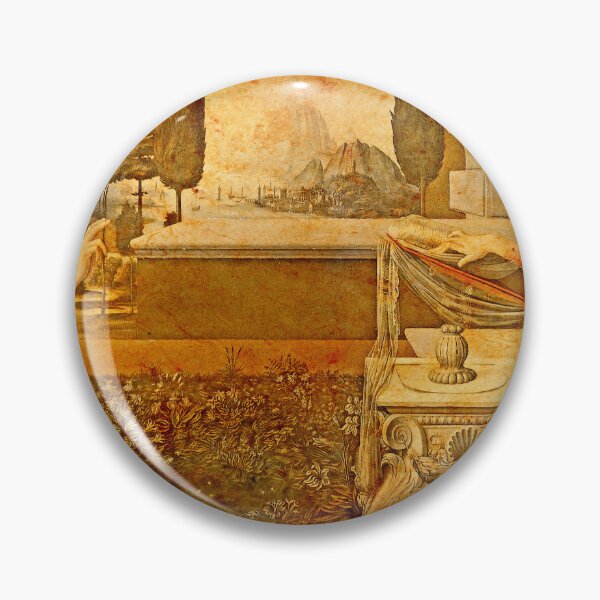 Item preview, The Annunciation by Leonardo da Vinci blended on old paper designed and sold by NickoPrints.