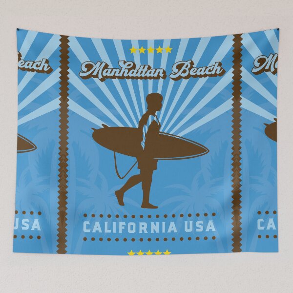 Item preview, Manhattan Beach Retro Surfer designed and sold by LanikaiBeach.