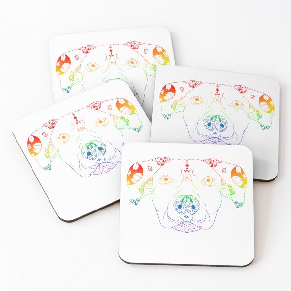 Item preview, Rainbow psychedelic pitbull dog designed and sold by Fotogramas.