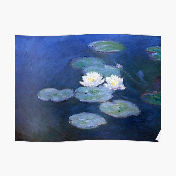 Two Water Lilies Monet Fine Art Poster