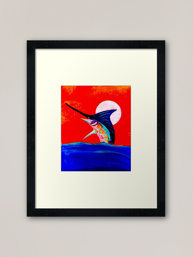 Alternate view of Moon and marlin Framed Art Print