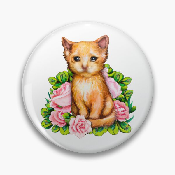 Item preview, Sad Cat in a Rose Bouquet designed and sold by Kaamalauppias.