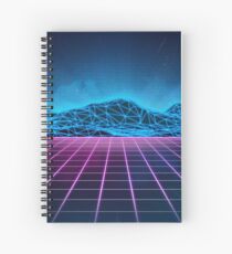 Retrowave mountain range Spiral Notebook