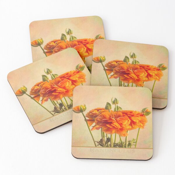 Item preview, Sunny orange ranunculus blossoms designed and sold by Art in Nature.