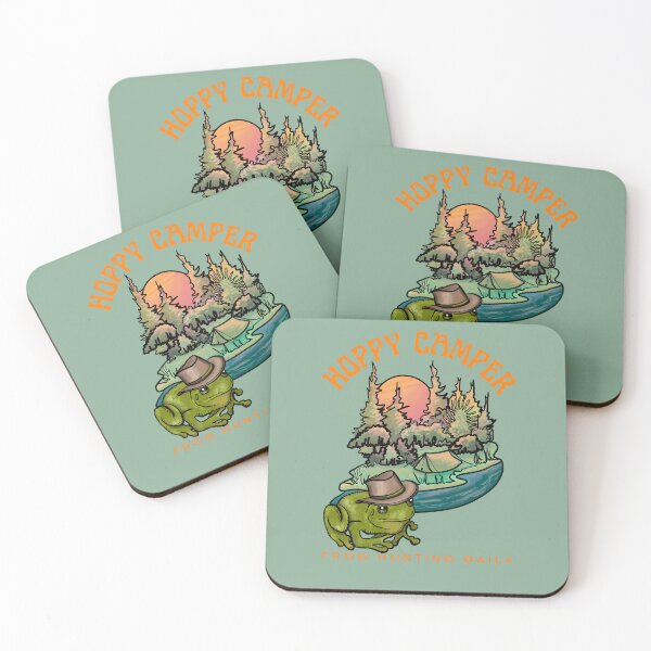 Item preview, Hoppy Camper Frog Camping designed and sold by CampK80.