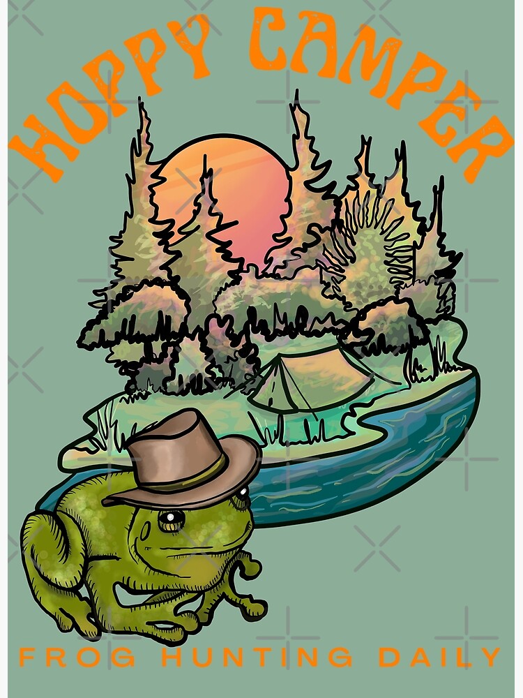 "Hoppy Camper Frog Camping" Poster for Sale by CampK80 Redbubble