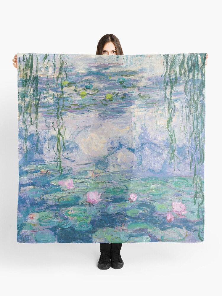 Thumbnail 1 of 3, Scarf, Water Lilies Claude Monet Fine Art designed and sold by bragova.