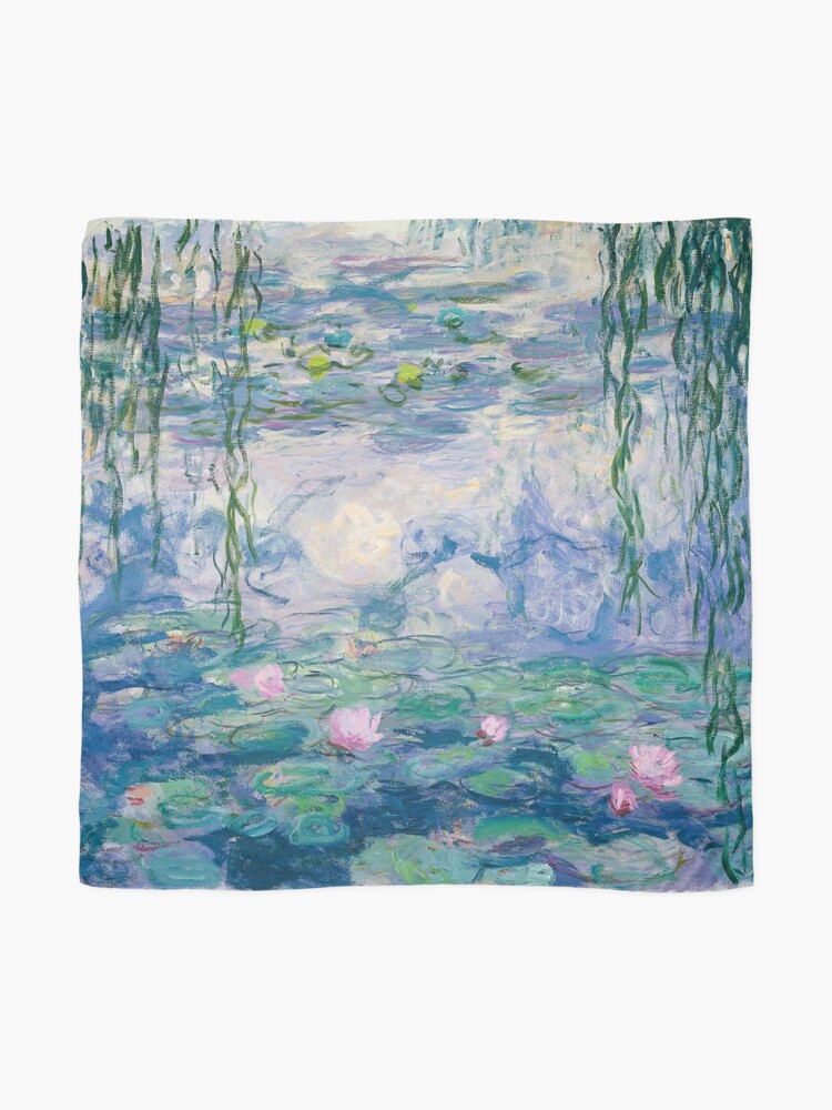 Thumbnail 2 of 3, Scarf, Water Lilies Claude Monet Fine Art designed and sold by Vicky Brago-Mitchell®.