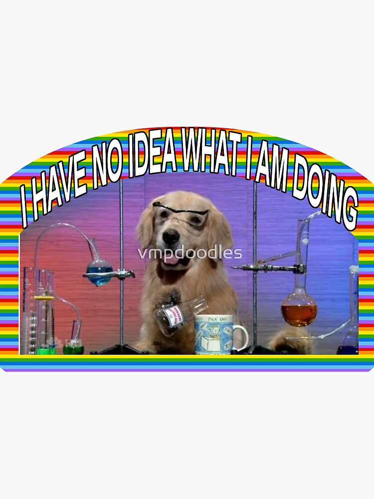 "Chemistry Dog Meme" Sticker by vmpdoodles Redbubble