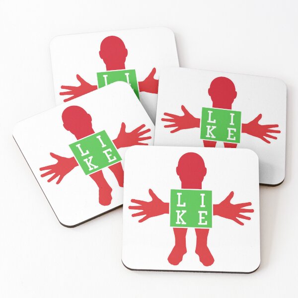 Item preview,  Human figure - LIKE - Red and light green colors - Slab font designed and sold by RainbowWordLand.